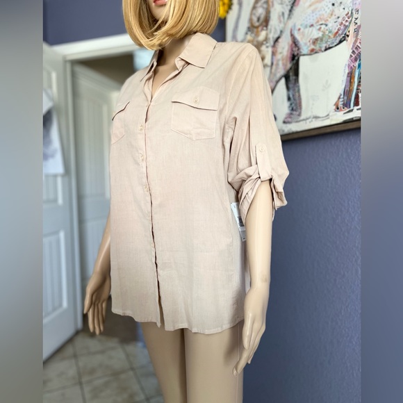 ACTIVE USA BUTTON DOWN BLOUSE - Picture 2 of 6